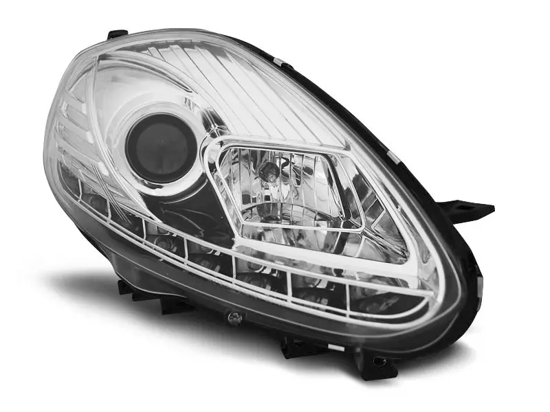 Frontlykter FIAT PUNTO EVO 2009-2012 CHROME DRL LED – bilde 8