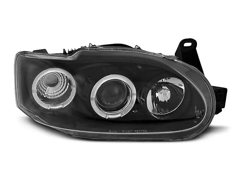 Frontlykter FORD ESCORT (MK7) 1995-2000 ANGEL EYES BLACK – bilde 2