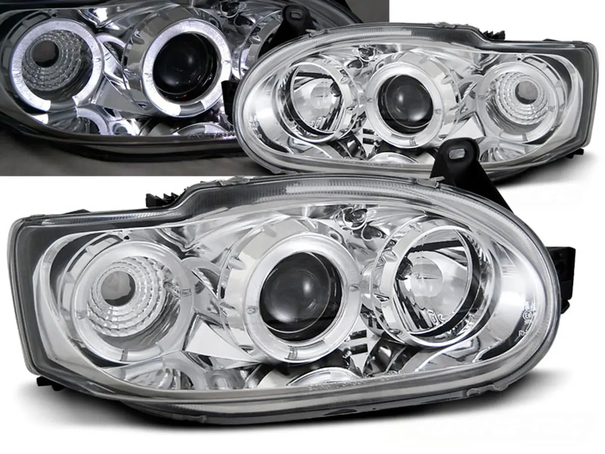 Frontlykter FORD ESCORT (MK7) 1995-2000 ANGEL EYES CHROME