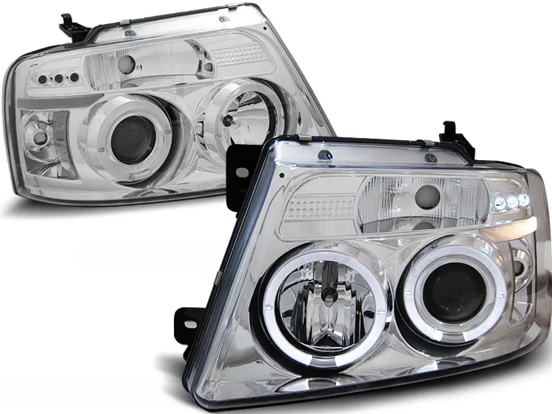 Frontlykter FORD F150 (MK11) 2004-2008 ANGEL EYES CHROME – bilde 2