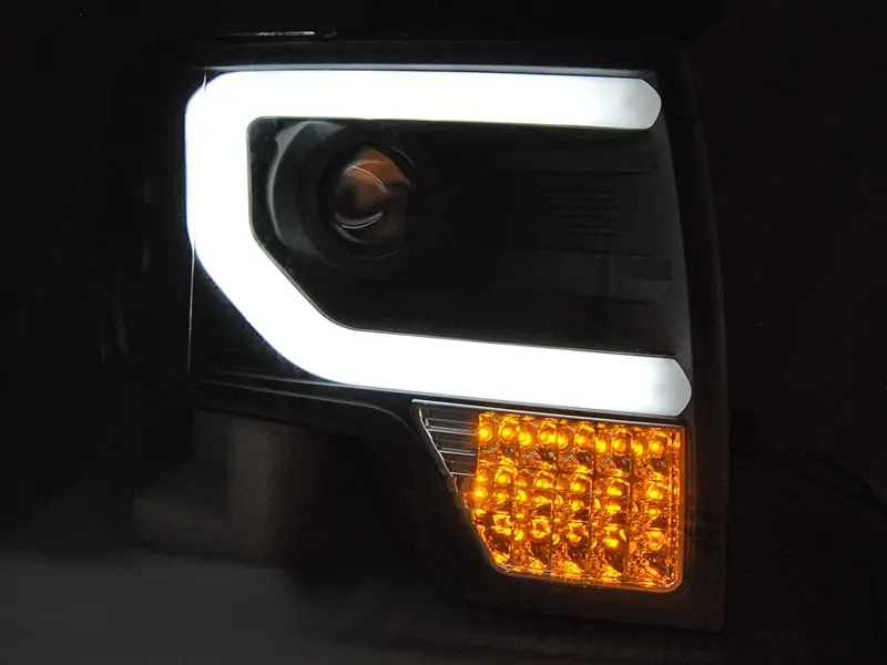 Frontlykter FORD F150 (MK12) 2008-2014 TUBE LIGHT BLACK – bilde 4