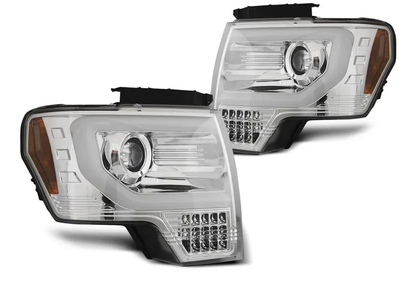 Frontlykter FORD F150 (MK12) 2008-2014 TUBE LIGHT CHROME – bilde 2