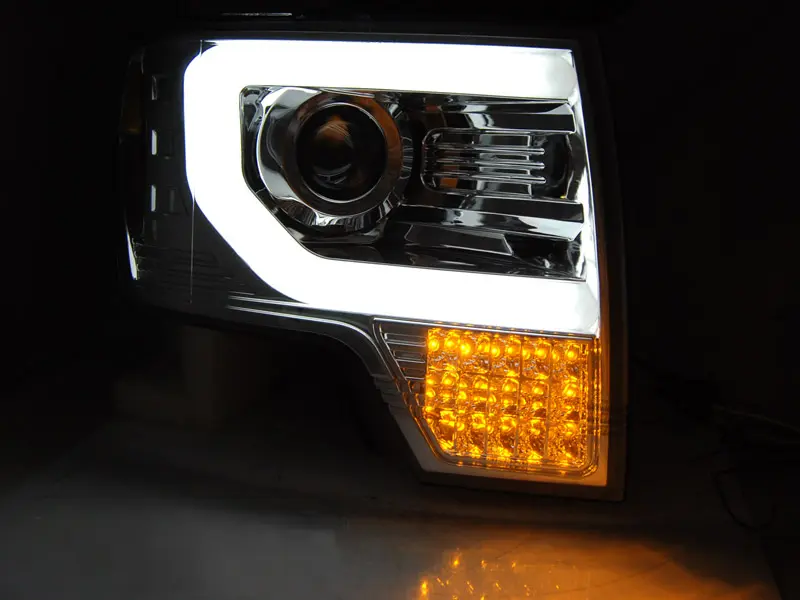 Frontlykter FORD F150 (MK12) 2008-2014 TUBE LIGHT CHROME – bilde 3
