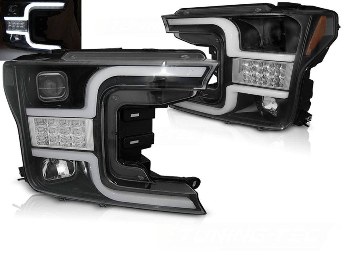 Frontlykter FORD F150 (MK13) 2017-2020 TUBE LIGHT BLACK – bilde 2