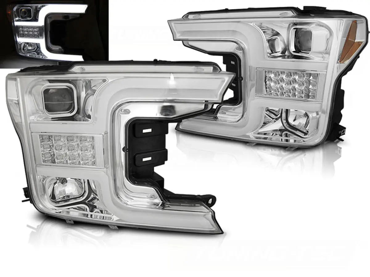 Frontlykter FORD F150 (MK13) 2017-2020 TUBE LIGHT CHROME