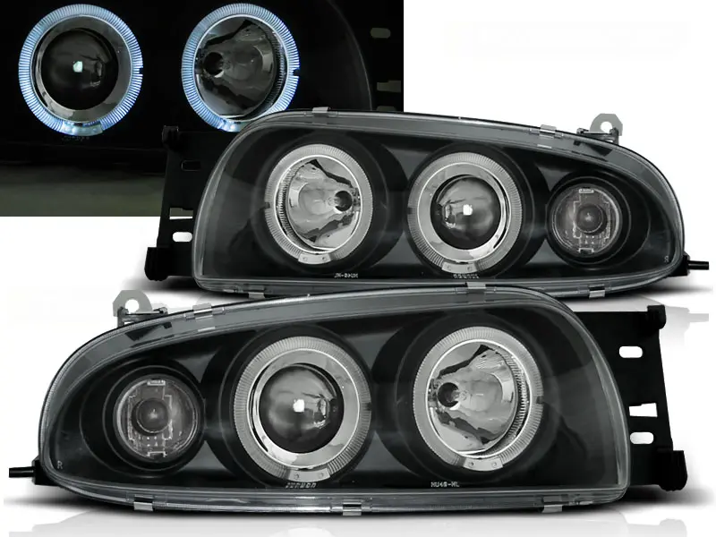 Frontlykter FORD FIESTA (MK4) 1995-1999 ANGEL EYES BLACK