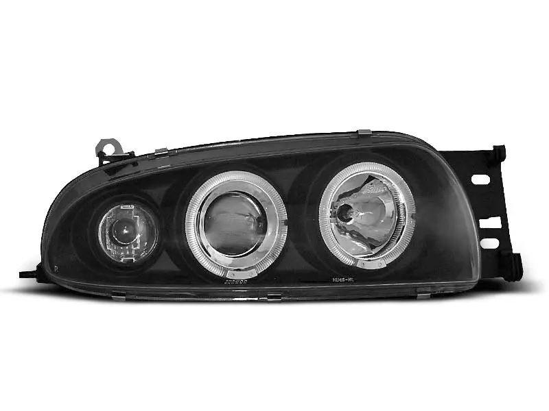 Frontlykter FORD FIESTA (MK4) 1995-1999 ANGEL EYES BLACK – bilde 2