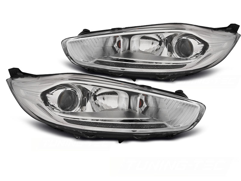 Frontlykter FORD FIESTA (MK7) 2013-2016 LED DRL CHROME – bilde 4