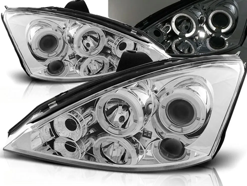 Frontlykter Ford Focus I 1998 - 2001 │ ANGEL EYES CHROME