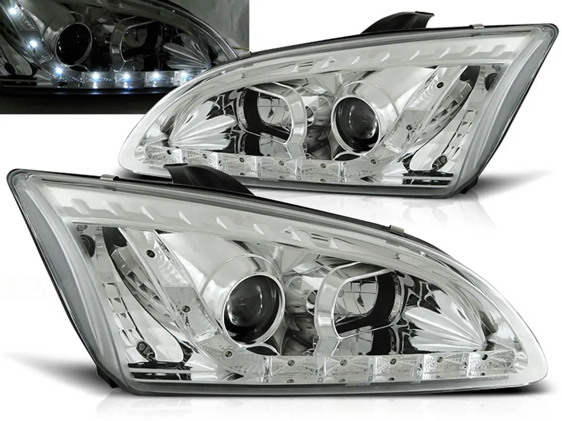 Frontlykter FORD FOCUS II 2004-2008 DAYLIGHT CHROME