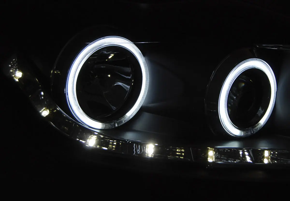 Frontlykter FORD FOCUS II 2008-2010 ANGEL EYES CCFL BLACK – bilde 2