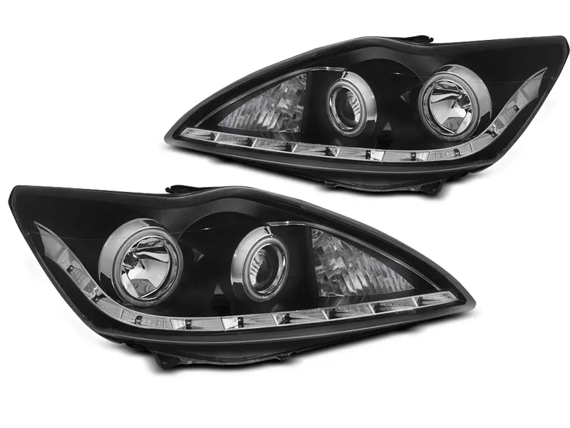 Frontlykter FORD FOCUS II 2008-2010 ANGEL EYES CCFL BLACK – bilde 4