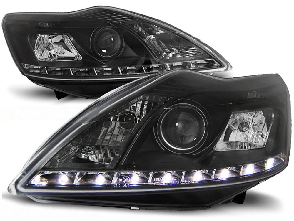 Frontlykter FORD FOCUS II 2008-2010 DAYLIGHT BLACK W/M