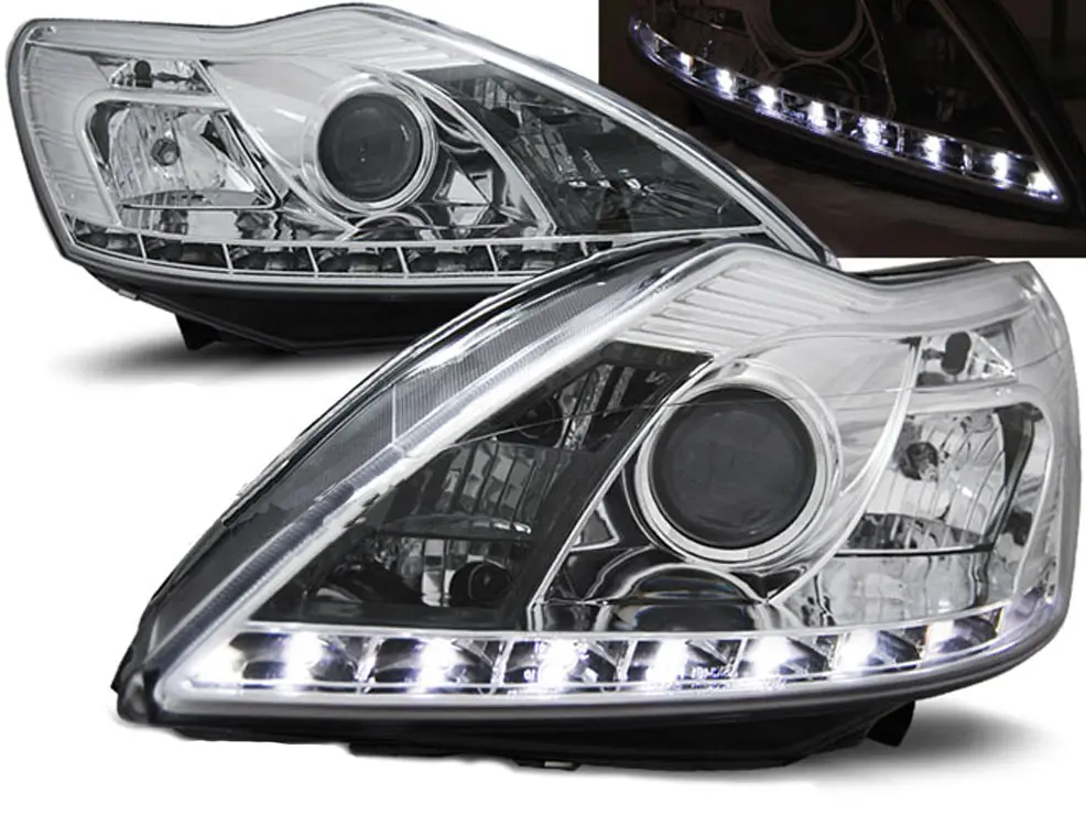 Frontlykter FORD FOCUS II 2008-2010 DAYLIGHT CHROME W/M – bilde 2