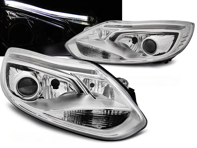 Frontlykter FORD FOCUS MK3 11-10.14 TUBE LIGHTS CHROME