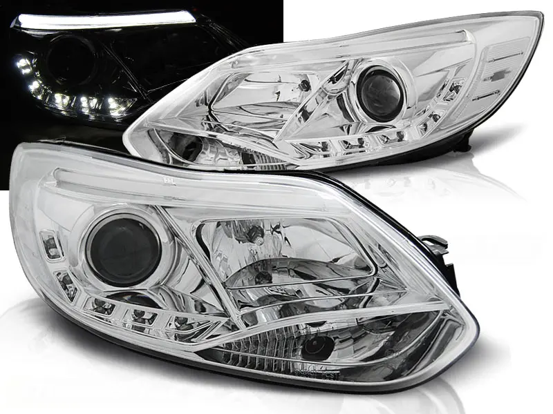 Frontlykter FORD FOCUS (MK3) 2011-2014 TUBE LIGHT CHROME