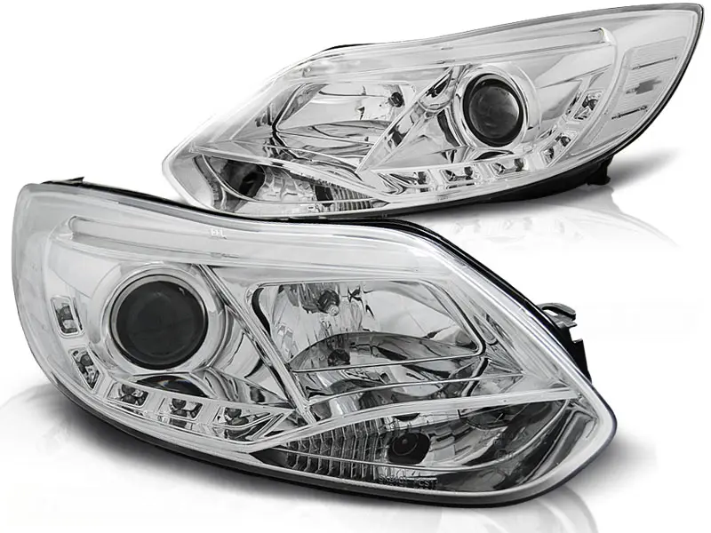 Frontlykter FORD FOCUS (MK3) 2011-2014 TUBE LIGHT CHROME – bilde 2