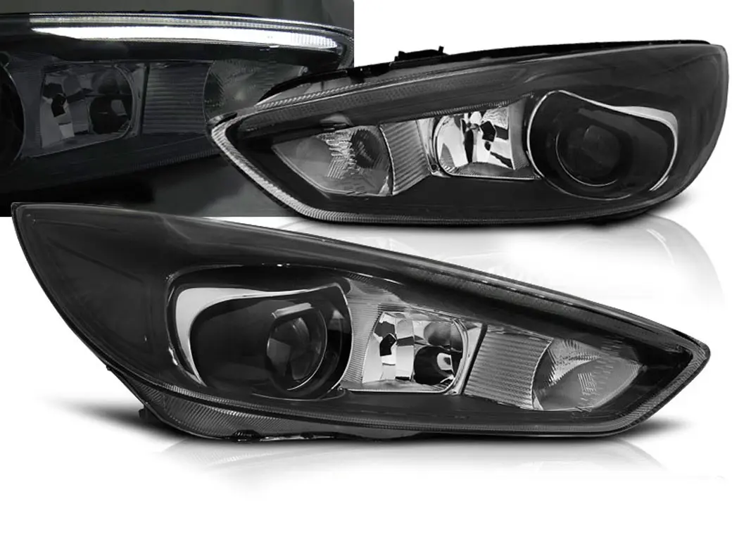 Frontlykter FORD FOCUS (MK3) 2014-2018 BLACK LED DRL (LED OEM)