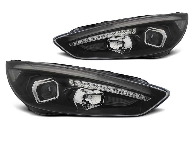 Frontlykter FORD FOCUS (MK3) 2015-2018 BLACK DRL LED – bilde 5