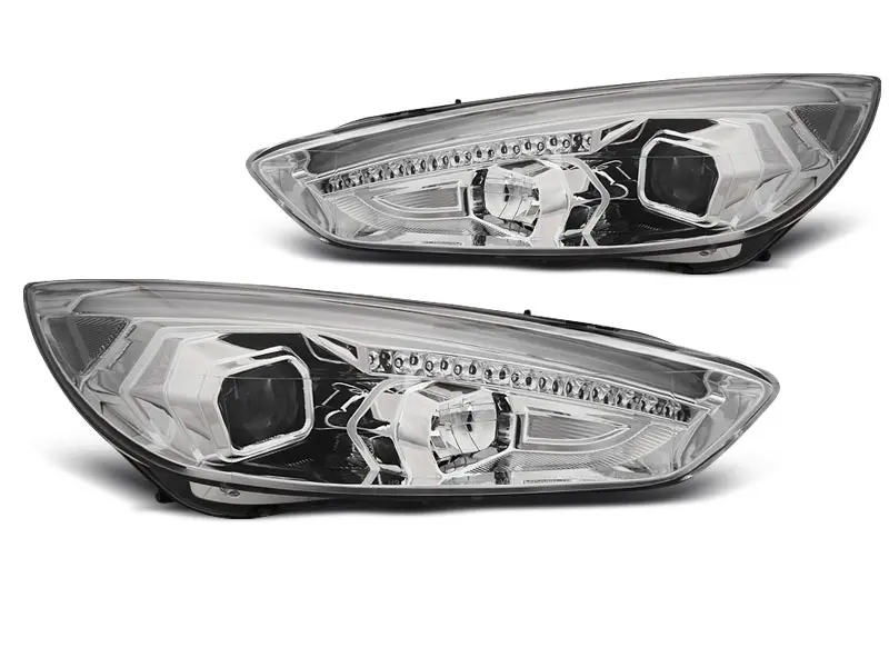 Frontlykter FORD FOCUS (MK3) 2015-2018 CHROME DRL LED – bilde 2