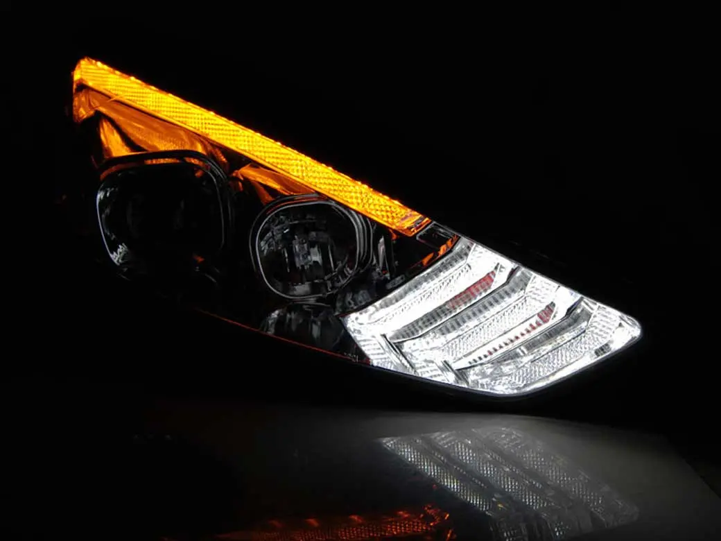 Frontlykter FORD FOCUS (MK3) 2015-2018 CHROME DRL LED SEQ INDICATOR – bilde 2