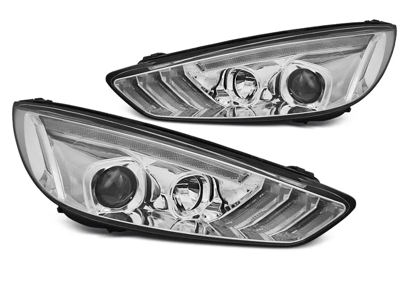 Frontlykter FORD FOCUS (MK3) 2015-2018 CHROME DRL LED SEQ INDICATOR – bilde 4