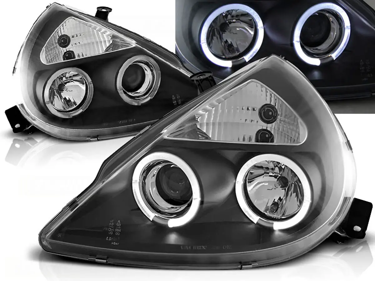 Frontlykter FORD KA 1996-2008 ANGEL EYES BLACK