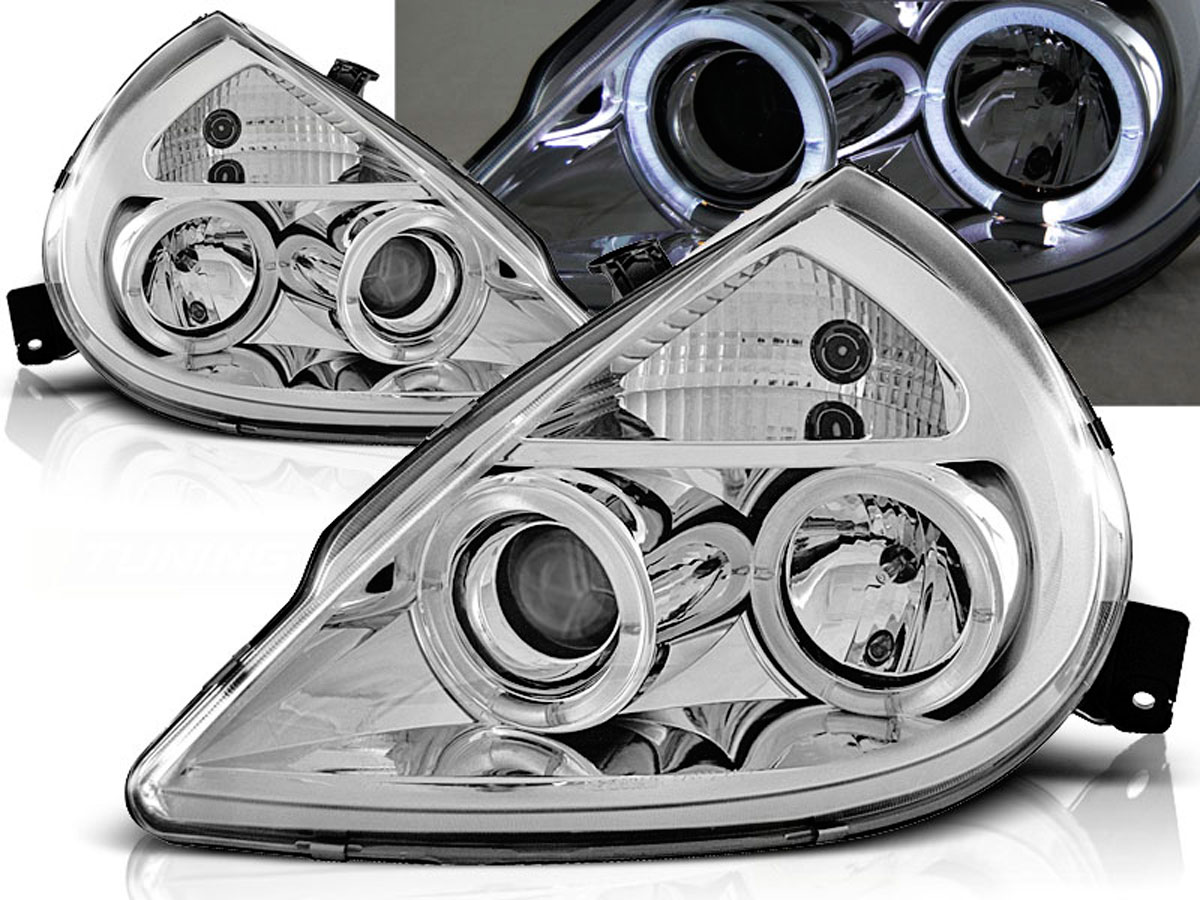 Frontlykter FORD KA 1996-2008 ANGEL EYES CHROME Image 1