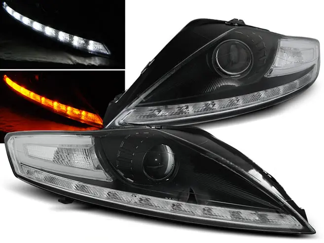 Frontlykter Ford Mondeo IV 2007 - 2010 | DAYLIGHT BLACK LED INDICATOR