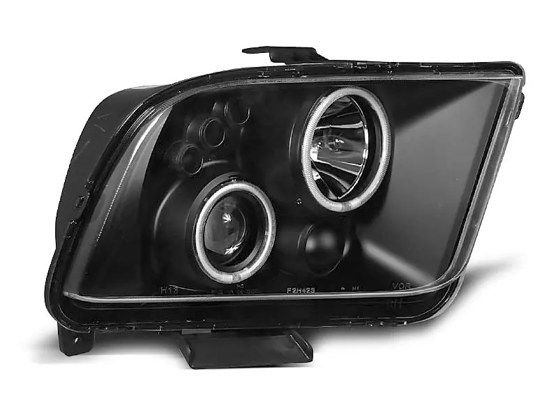 Frontlykter FORD MUSTANG 2004-2009 ANGEL EYES BLACK – bilde 2