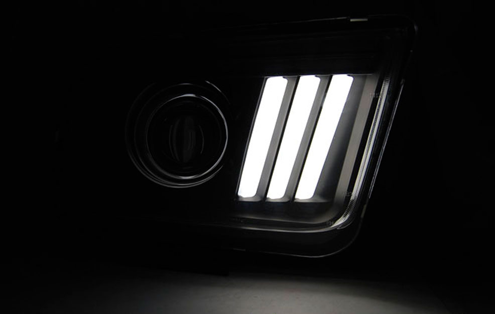 Frontlykter FORD MUSTANG 2004-2009 TUBE LIGHT BLACK