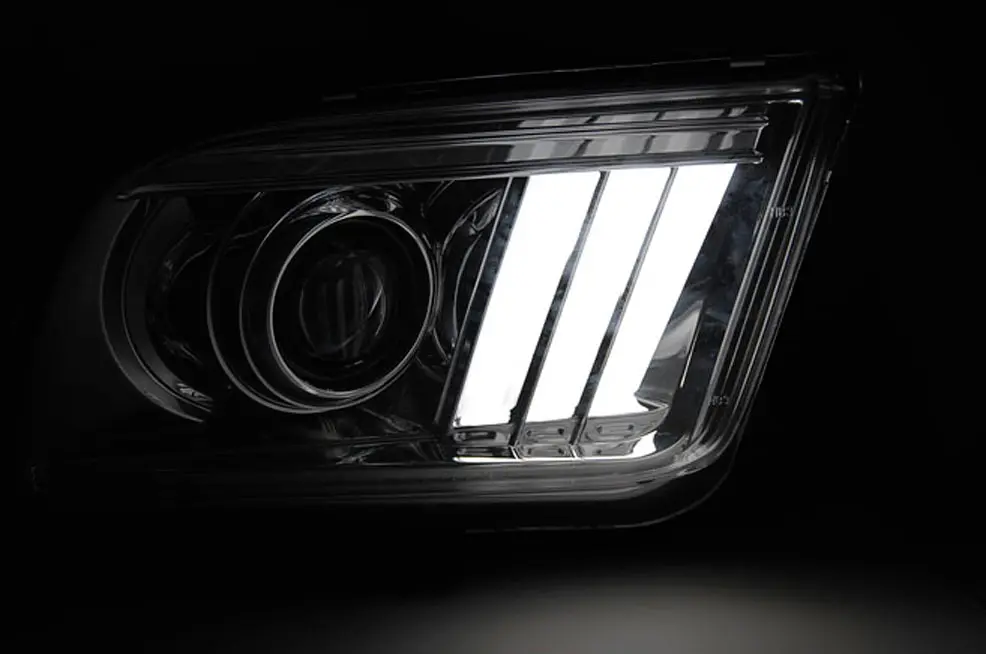 Frontlykter FORD MUSTANG 2004-2009 TUBE LIGHT CHROME – bilde 2