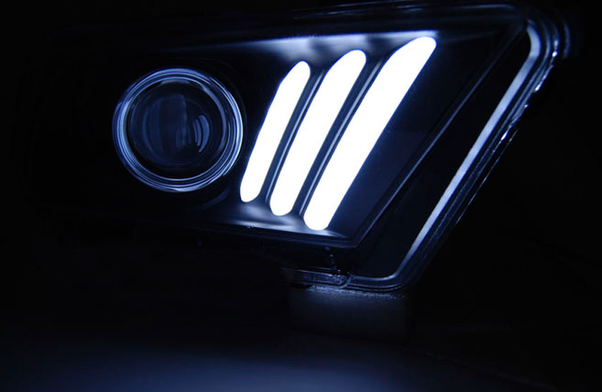 Frontlykter FORD MUSTANG V 2010-2014 TUBE LIGHT BLACK – bilde 2
