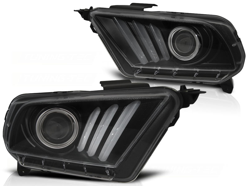 Frontlykter FORD MUSTANG V 2010-2014 TUBE LIGHT BLACK – bilde 3