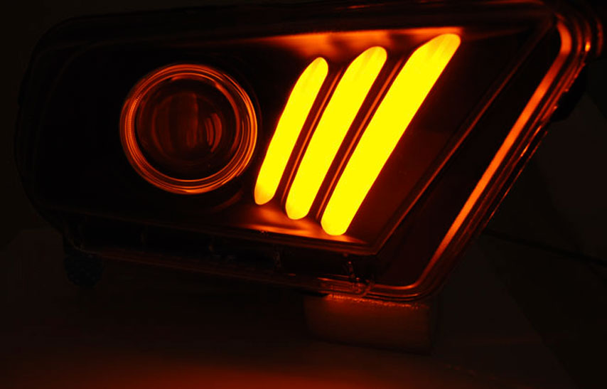 Frontlykter FORD MUSTANG V 2010-2014 TUBE LIGHT BLACK – bilde 4