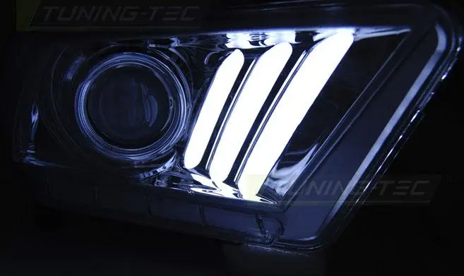 Frontlykter FORD MUSTANG V 2010-2014 TUBE LIGHT CHROME – bilde 3