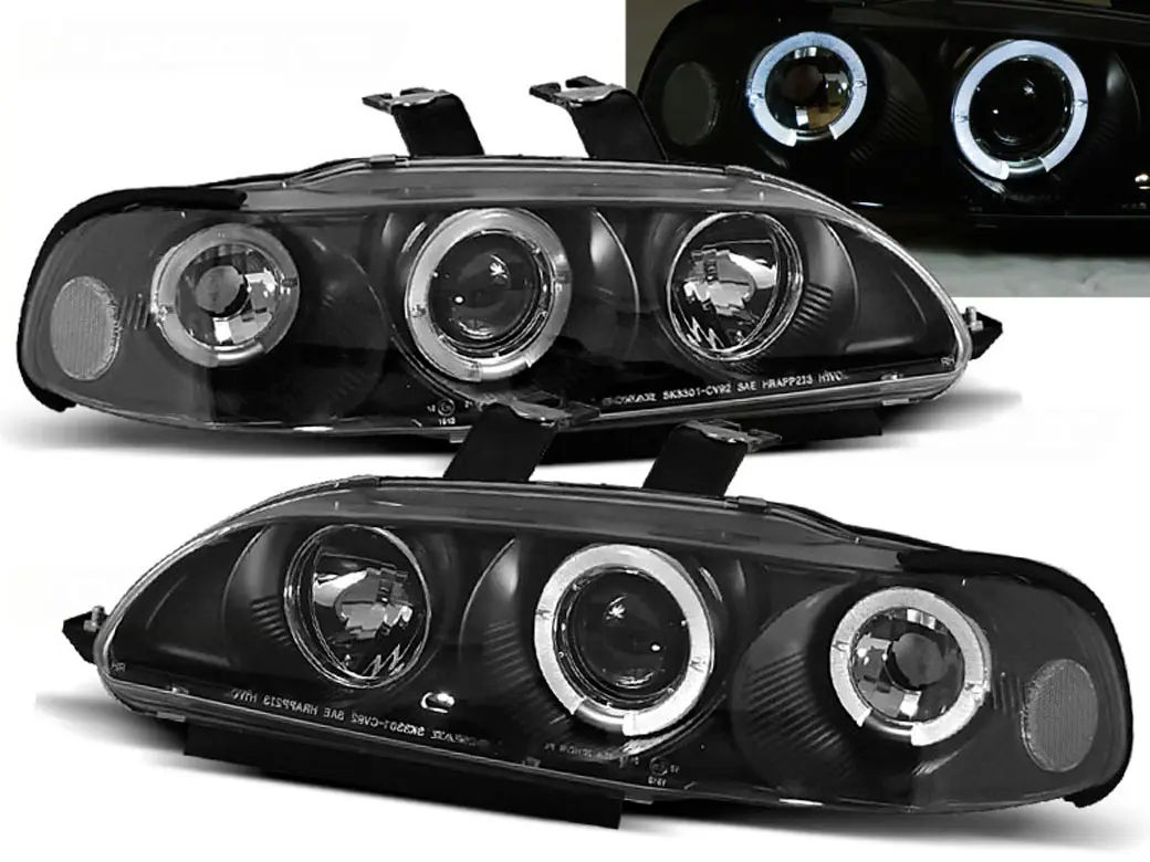 Frontlykter HONDA CIVIC 1991-1995 2D/3D ANGEL EYES BLACK