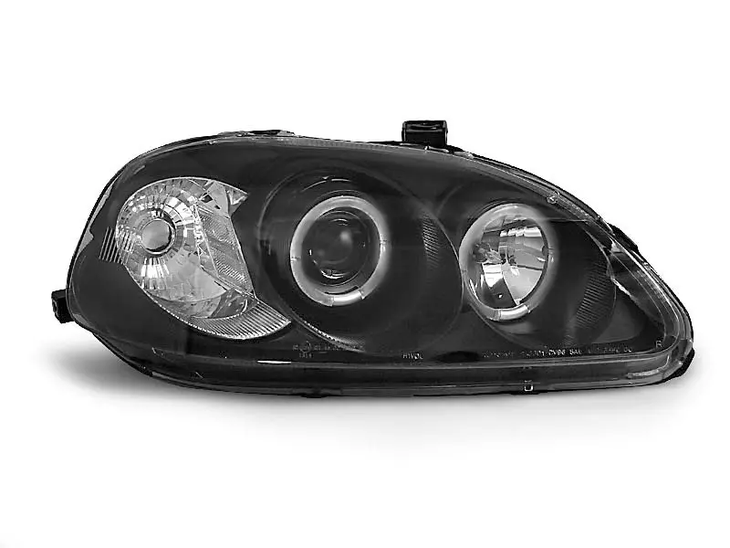 Frontlykter HONDA CIVIC 1999-2001 ANGEL EYES BLACK – bilde 4