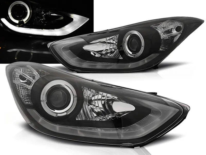 Frontlykter HYUNDAI ELANTRA 2010-2015 BLACK DAYLIGHT LED