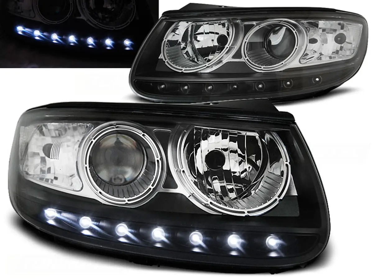 Frontlykter Hyundai Santa Fe II 2006 - 2012 │ DAYLIGHT BLACK