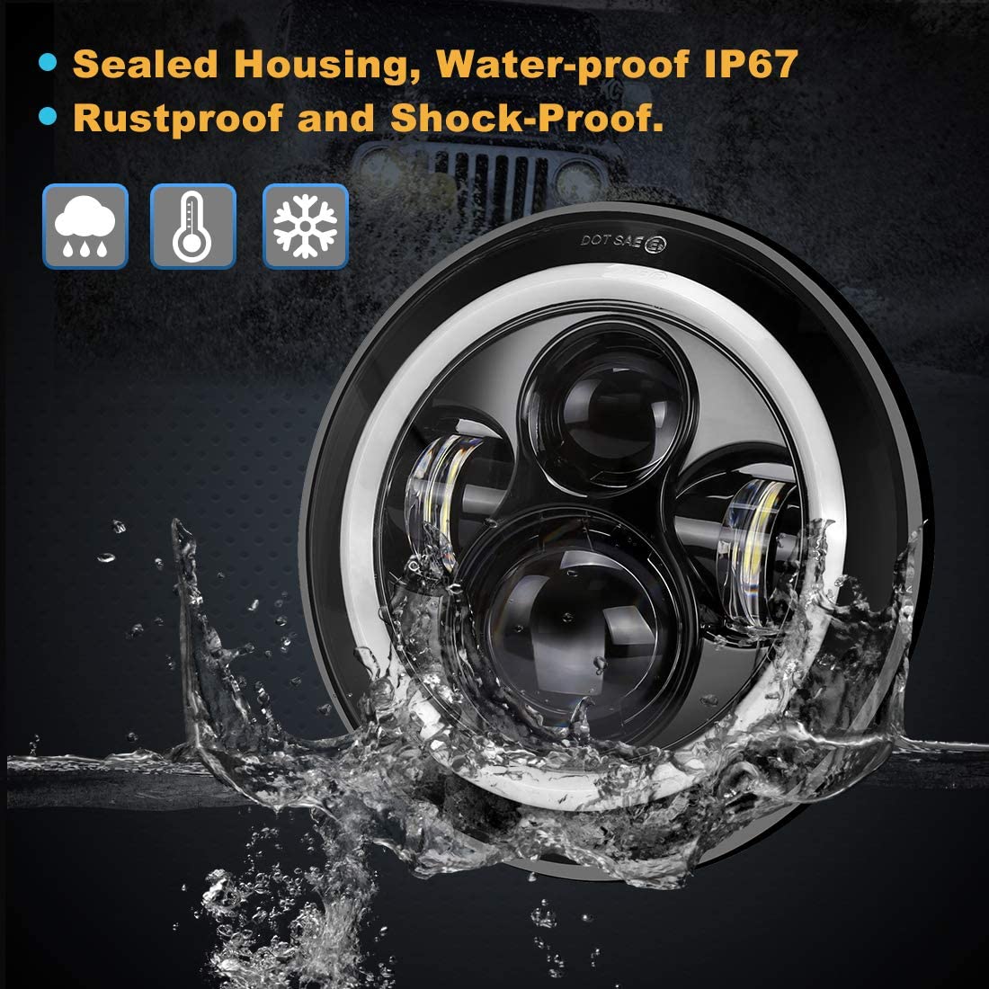 Frontlykter LED Jeep Wrangler JK 2006 - 2018 – bilde 3