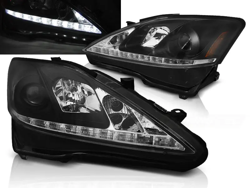 Frontlykter LEXUS IS 2006-2013 DRL BLACK