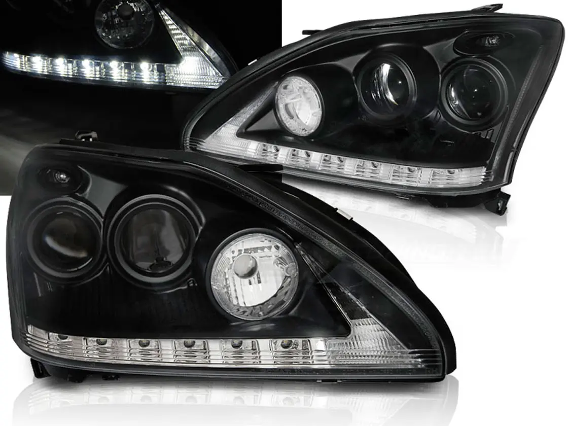 Frontlykter Lexus RX II 2003 - 2008 | TUBE LIGHT BLACK