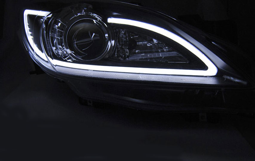 Frontlykter MAZDA 3 2009-2013 TUBE LIGHT CHROME – bilde 2