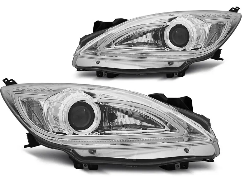 Frontlykter MAZDA 3 2009-2013 TUBE LIGHT CHROME – bilde 4