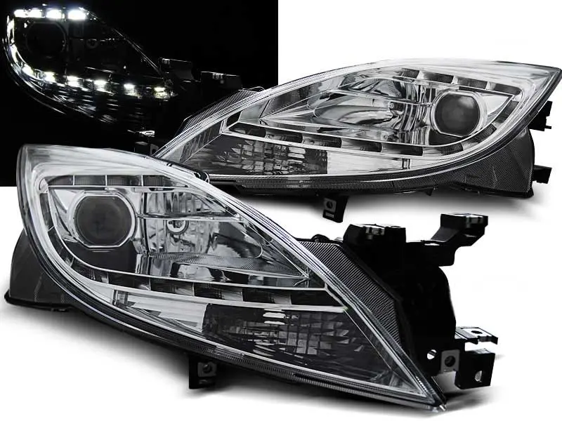 Frontlykter MAZDA 6 II 2010-2012 DAYLIGHT CHROME