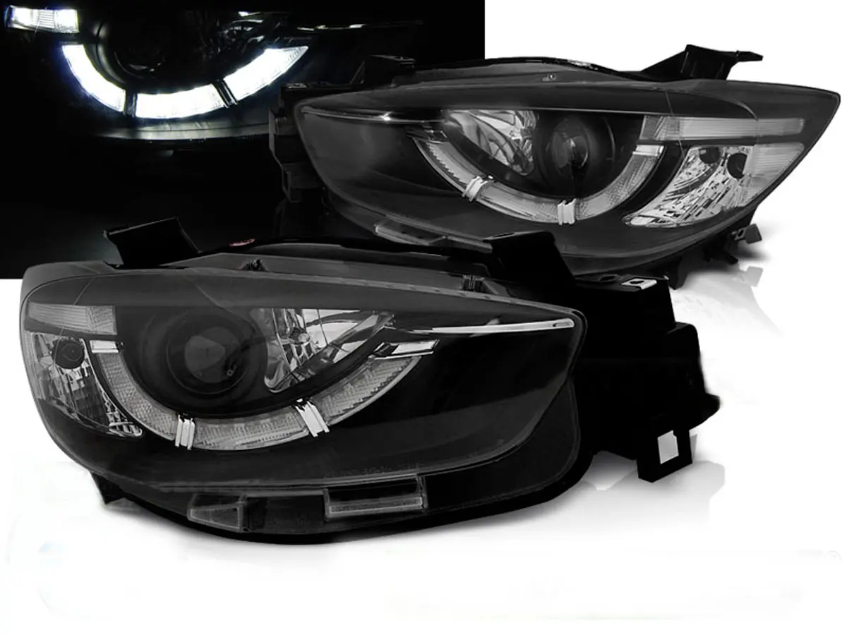 Frontlykter MAZDA CX5 2011-2015 BLACK TRUE DRL XENON