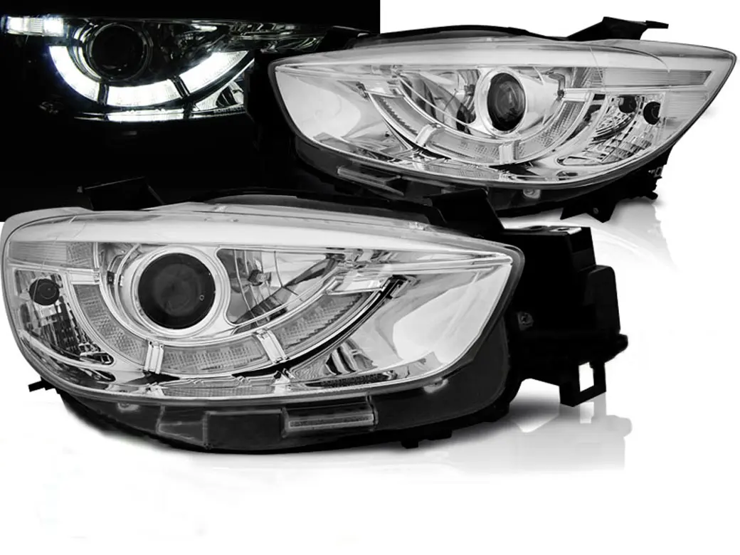 Frontlykter MAZDA CX5 2011-2015 CHROME TRUE DRL