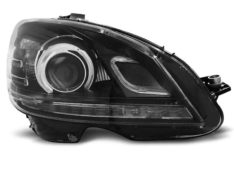 Frontlykter Mercedes-Benz C-Klasse (W204) 2007-2010 TRUE DRL BLACK – bilde 5
