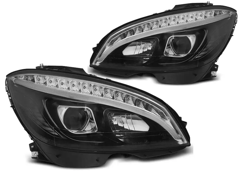 Frontlykter Mercedes-Benz C-Klasse (W204) 2007-2010 TUBE LIGHT BLACK – bilde 5